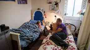Shandor and his son Billy share a single room in temporary accommodation in Dunstable.