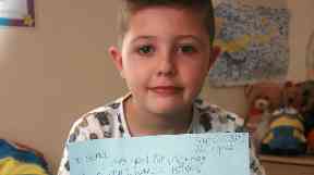Louis with his letter to Santa.