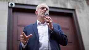 Labour leader Jeremy Corbyn pictured at a Momentum event in 2016.