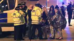 Emergency services at the scene of the Manchester Arena terror attack.