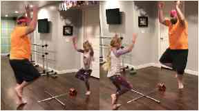 Twinkle toes: Paul Crosby dances with daughter Annie.