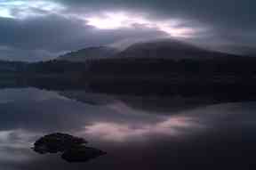 Clatteringshaws Loch looking towards Low Craignell.