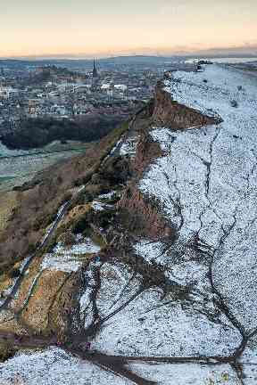 Frosting on the hills above Edinburgh.
