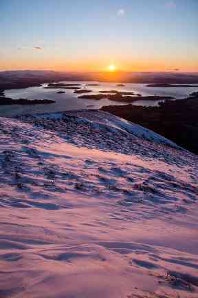 Looking down on Loch Lomond.