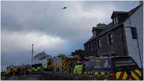 Rescue: A coastguard helicopter was scrambled to the scene.