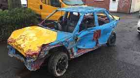 Authorities said the vehicle - that was once a red Rover - has been seized.