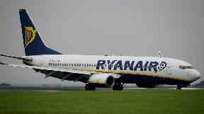 The 57-year-old Polish national ended up perching on the wing.