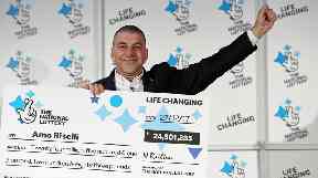 Amo Riselli has become a multi-millionaire after winning the Lotto top prize.