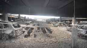 Devastation caused by the blaze.