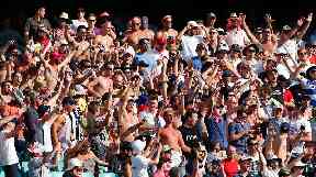 The crowd enjoy themselves in the heat at the Sydney Cricket Ground during the Fifth Ashes Test.