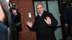 Barry McElduff leaves party HQ on Monday after meeting the party leadership.