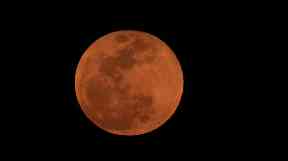 A supermoon rises over the north of the Gaza Strip, Palestine