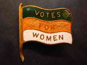 Women's Social and Political Union lapel pin.