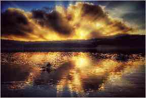 Paddling into the sunset.