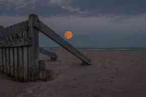 Supermoon at Lossiemouth East Beach.