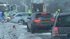 Snow: Drivers asked to avoid area.