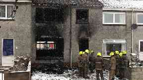 Melfort Place: House cordoned off after fire.