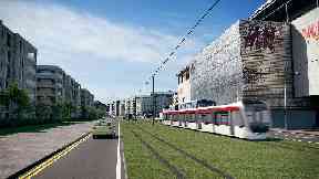 Transport: An artists impression of what the new trams will look like.