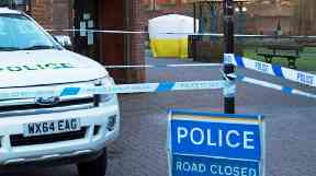 Police closed of the area where the pair were found