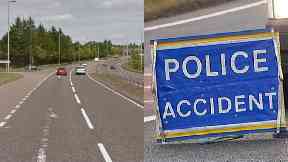 A90: Stretch of road blocked.