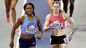 Eilidh Doyle (right) finished second in the women's 400m at February's Indoor Grand Prix.