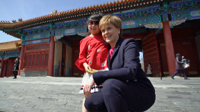 The First Minister during a visit to China.