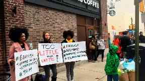 Protesters attempted to boycott the café.