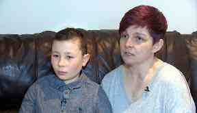 Family: Fifteen-year-old Lewis and his mother Debbie.