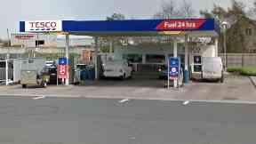 Tesco: Two workers were inside the petrol station.
