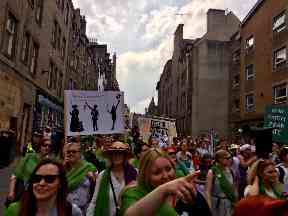 March: Thousands of women and girls in Edinburgh.