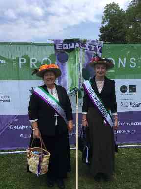 Votes for women: Many were in themed fancy dress.