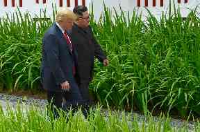 The two leaders took a brief walk together following lunch.