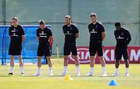 England team hold minute's silence.