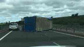 Road: A1 was closed in East Lothian.