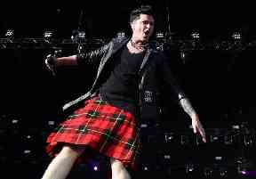 Danny O’Donoghue from The Script also wore tartan on stage