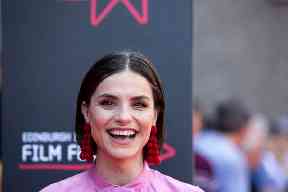 Charlotte Riley on the red carpet in Edinburgh
