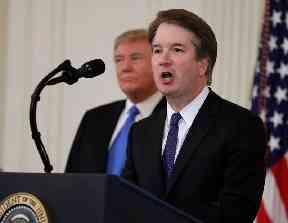Brett Kavanaugh, the president’s Supreme Court nominee, speaks the East Room of the White House