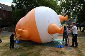 The blimp will fly for two hours on Friday morning in London as Donald Trump visits the UK