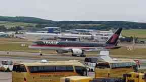 Plane: Donald Trump's son, Eric, touched down in Aberdeen.