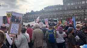 Campaigners gather in Glasgow's George Square.