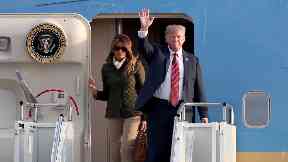 Trump and wife Melania arrive at Prestwick.