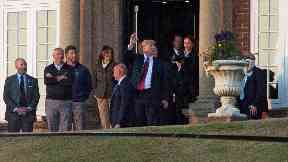 Donald Trump arrives at Turnberry.