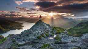 Mountain view: Sunset over Loch Katrine from Ben A’an.