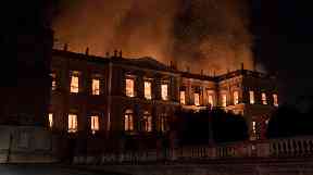 Flames engulf the 200-year-old National Museum of Brazil, in Rio de Janeiro