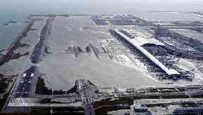 Kansai International Airport was left under water