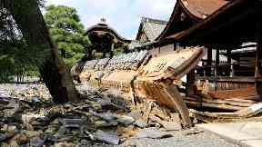 A wall of Minami Noh Butai of Nishi Honganji temple.