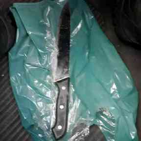 The knife that was allegedly used in the stabbing.