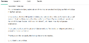 One of the responses to a review