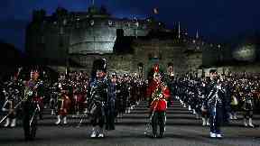 File photo dated 31/07/14 of band members perform during a dress rehearsal for the Royal Edinburgh Military Tattoo at Edinburgh Castle