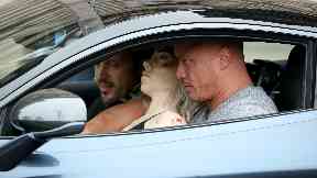 Stunts: Body doubles for the Rock and Jason Statham were filming.